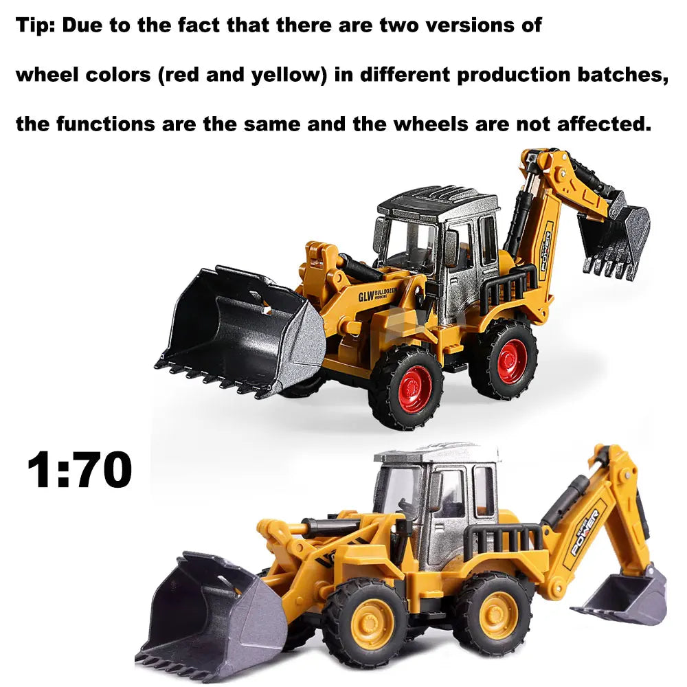 Engineering Diecast Crane Bulldozer Excavator Vehicle Construction Alloy+Plastic Tractor Inertial Model Toys for Children Boys