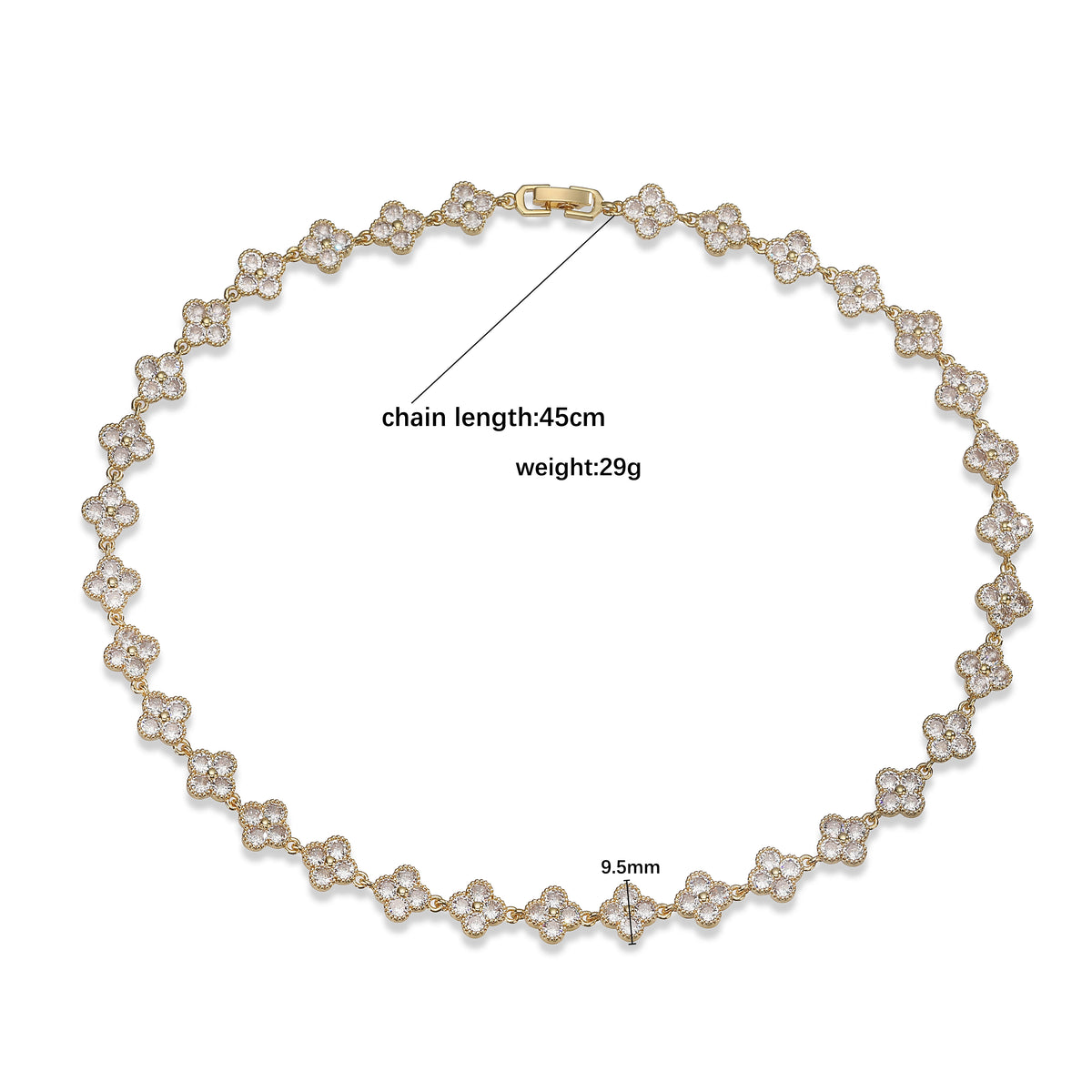 Multi-Color Women's Zircon Flower Delicate Bracelet/Necklace Rainbow Jewelry Gift Optional Mix-and-Match 1 Pcs