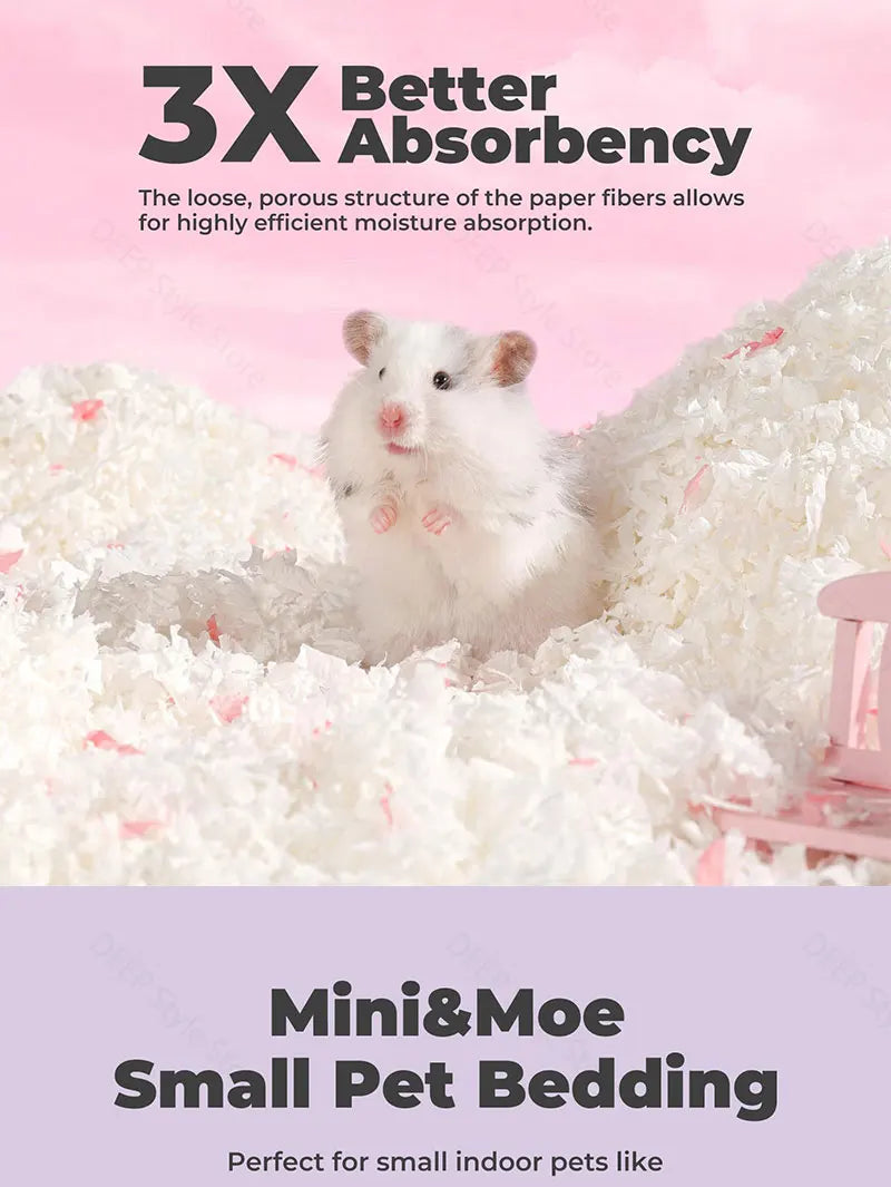10L/400g Cozy Hamster Bedding Absorbent & Odor-Control Paper Cotton for Syrian Hamsters - Cage Litter & Nesting Material