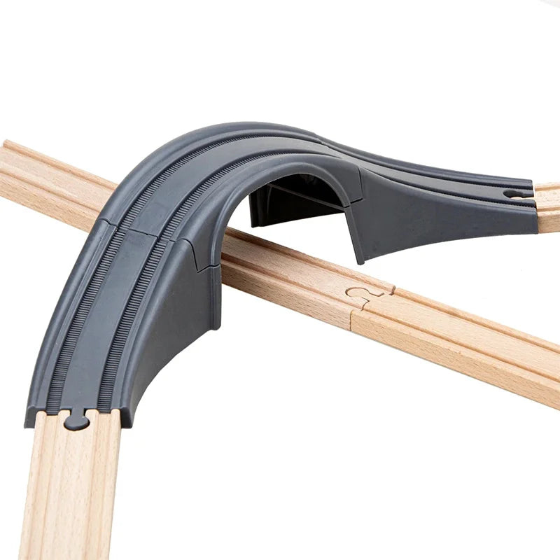 Wooden Train Track Racing Railway Toys All Kinds Wooden Track Accessories Fit for Biro Wood Tracks Toys for Children Gift