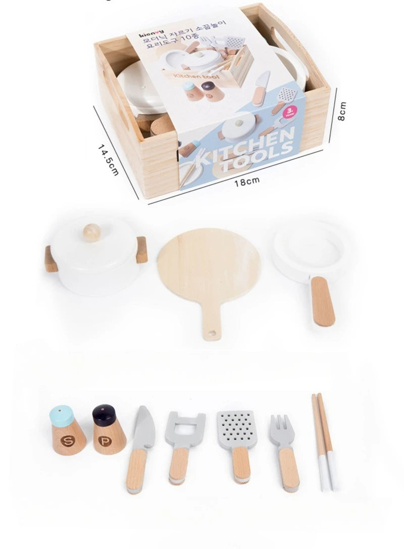 Children's Wooden Fruits and Vegetables, Joyful Play at Home Toys, Wooden Simulation Kitchen Toys, Girls Cooking Food