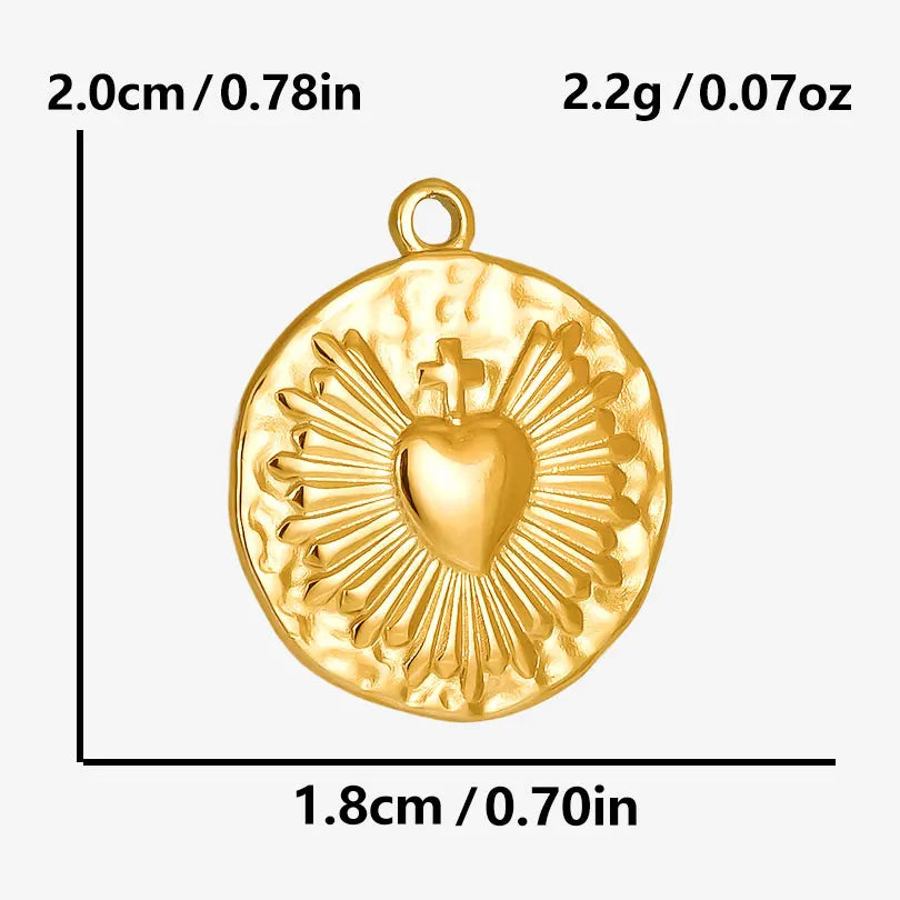 5Pcs/Lot Stainless Steel Sea Animal Starfish Cicada Shell Pendant Jewelry DIY Goth Sacred Heart Sunflower Heart подвеска Bulk
