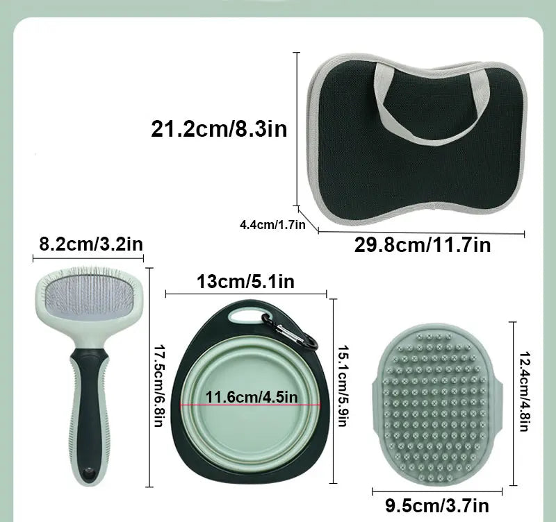 8 in 1 Dog Cat Grooming Comb Set Pet Cleaning Brush Tool Set Pet Multi-Functional Cleaning Set Cat Hair Removal Brush Kit