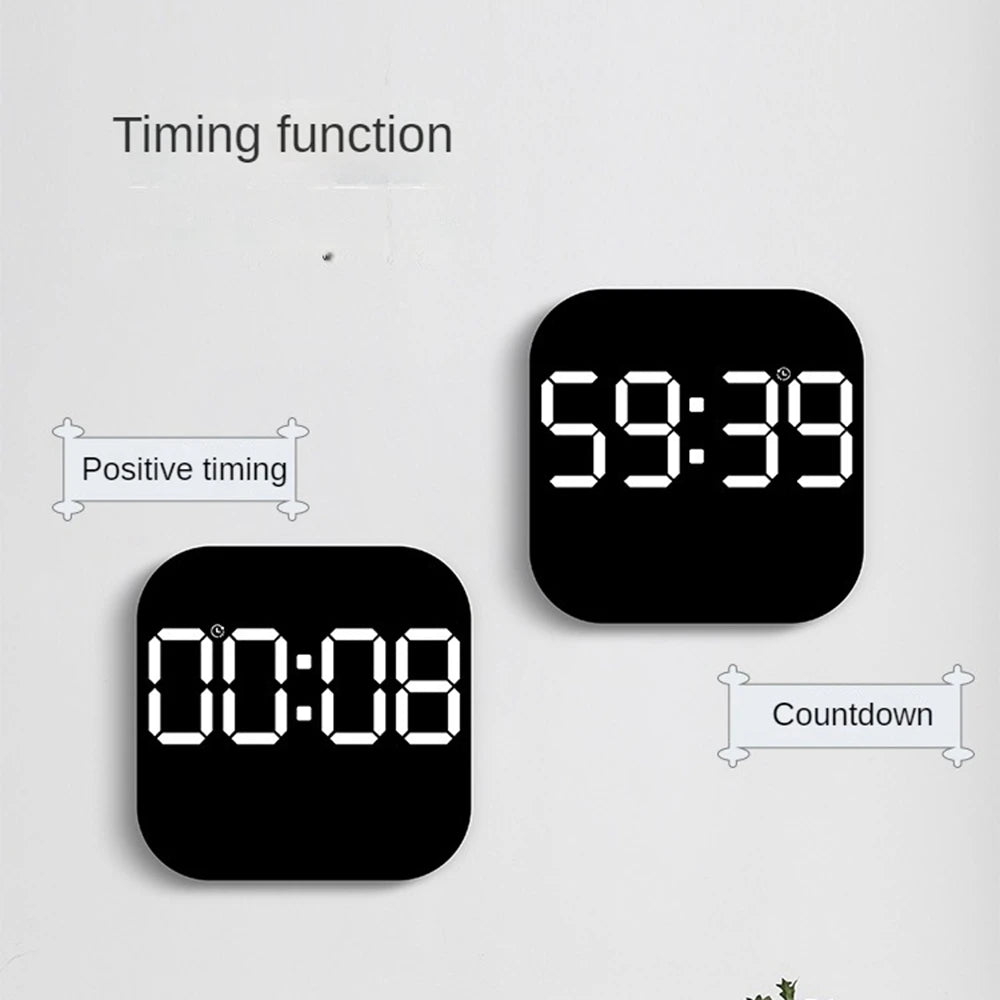 Digital Wall Clocks Temperature Date Week Dispaly Electronic Table Clock 12/24H Wall-mounted LED Alarm Clock Remote Control