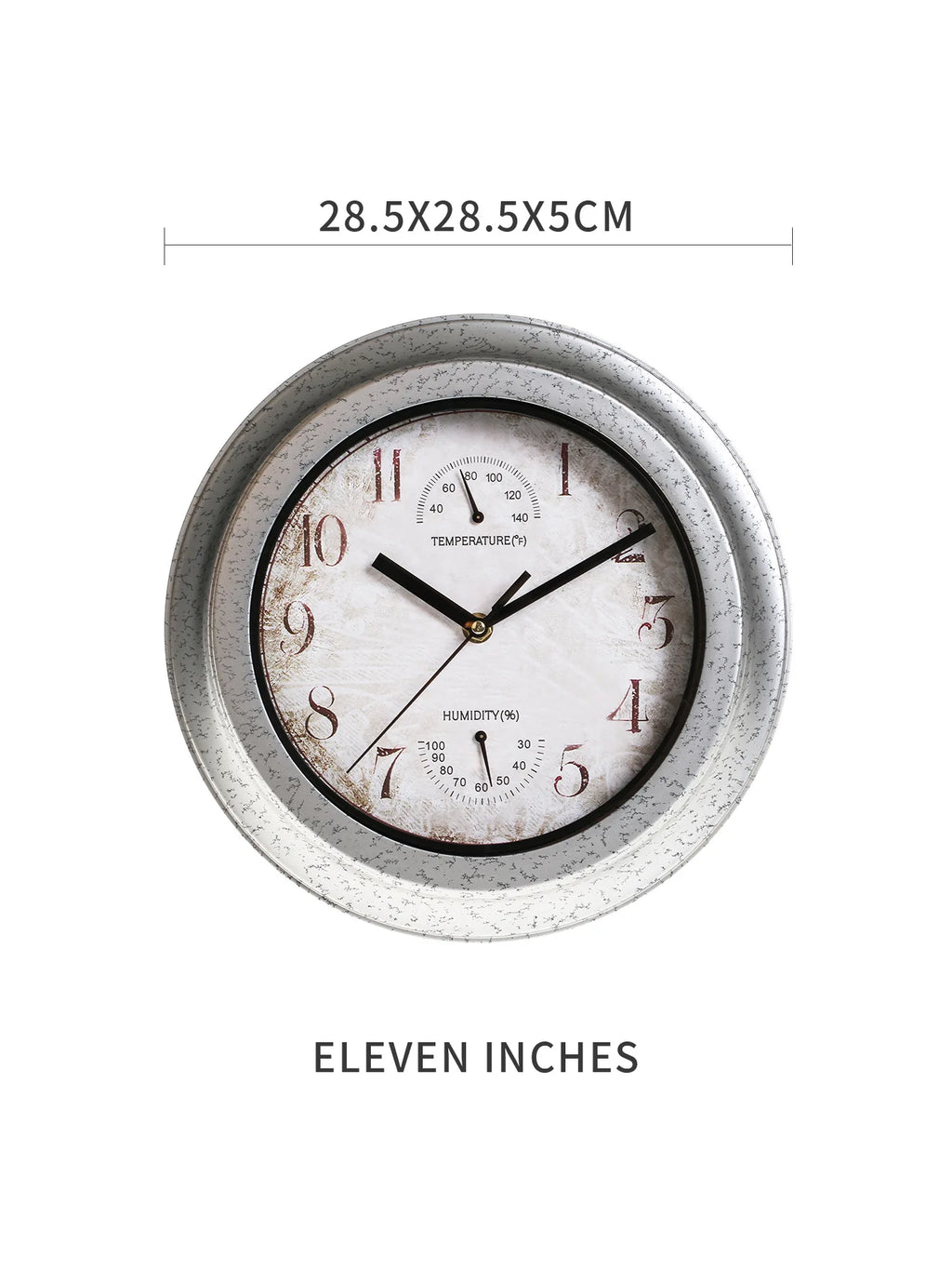 12 Inch Outdoor Waterproof Wall Clock Bathroom Kitchen Patio Shop Living Room Decorative Wall Clock Stylish Silent Wall Clock
