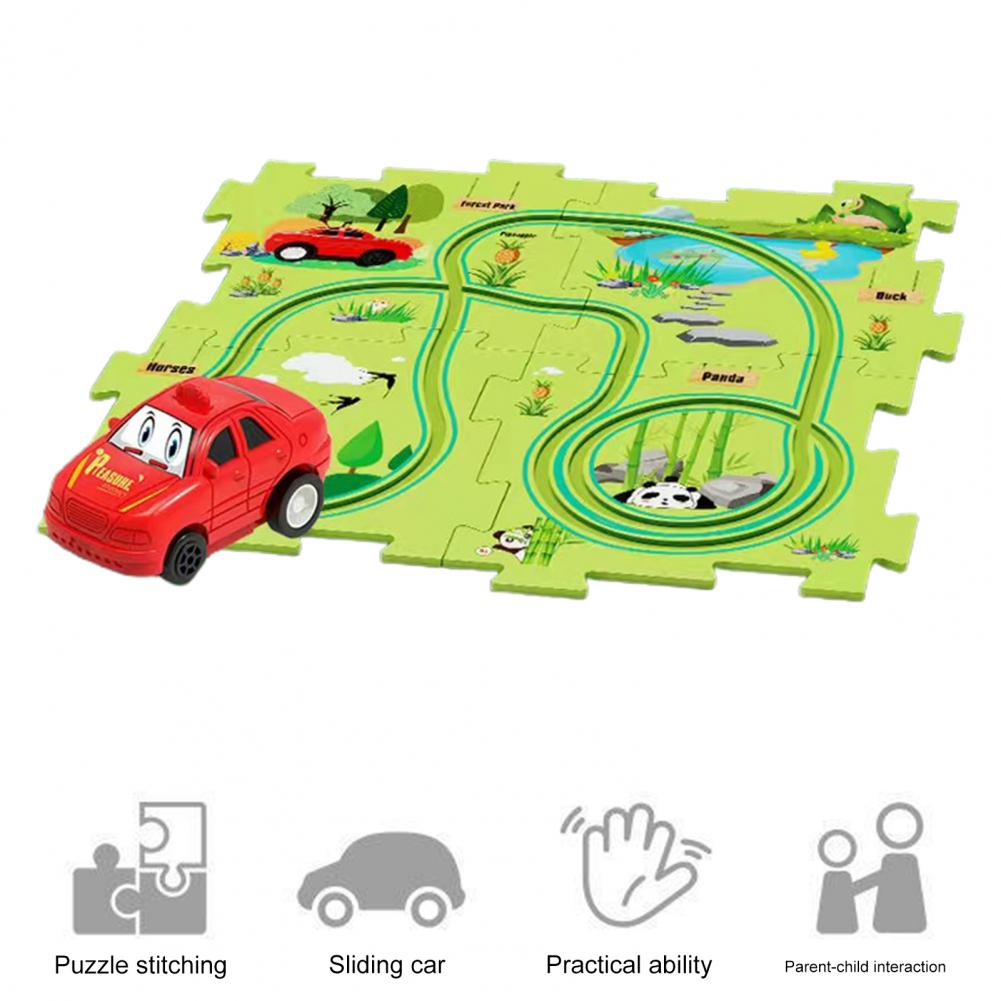 Flexible Railway Track Rail Car Puzzel Toy DIY Assemble Jigsaw Parent-child Interaction Toy Electric Track Car Puzzle Toys Gifts