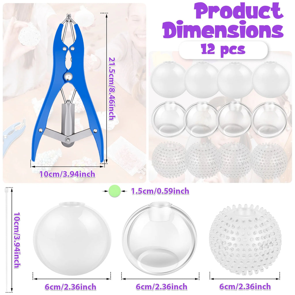 1Set DIY Stress Ball Making Kit Handmade Squishy Anxiety Relief Toy with Expander Tools Soft DIY Stress Ball Kit for Adult Craft