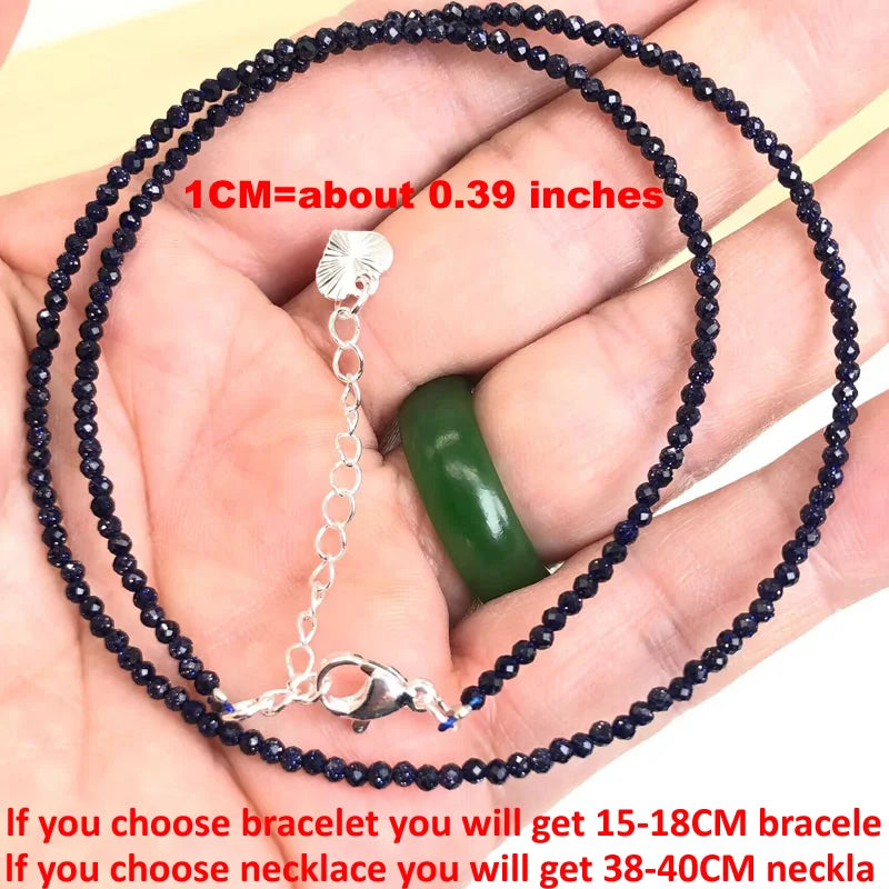 Natural Semi-precious Stone Necklaces for Women and Men Cut Angle 2mm Beads Crystal Necklace Bracelet Gem Zircon Agate Jewelry