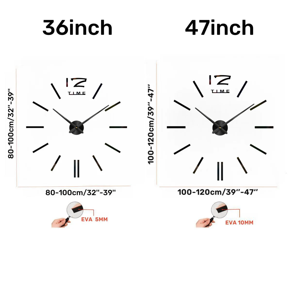 Large 3D Wall Clock Luminous Classic Wall Clocks DIY Digital Clock Wall Watches Stickers Silent Clock for Home Living Room Table