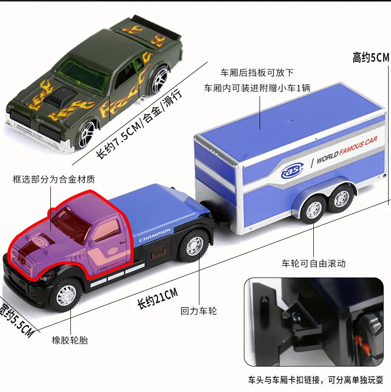 1:64 Scania Container Truck American Container Truck Alloy Diecast Model Car Home Decoration Ornaments Collections Hobby Holiday