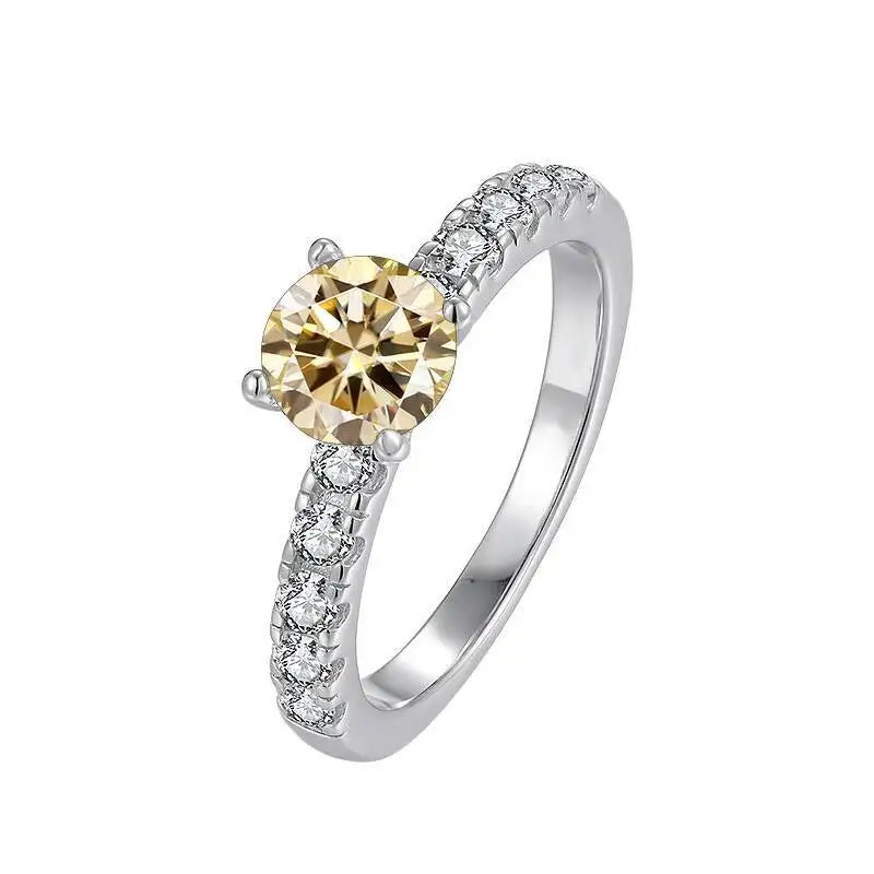 1.0 Carat Simple Design Moissanite Ring with 4 Claw S925 Sterling Silver Women's Engagement Band Fashion Fine Jewelry Gift