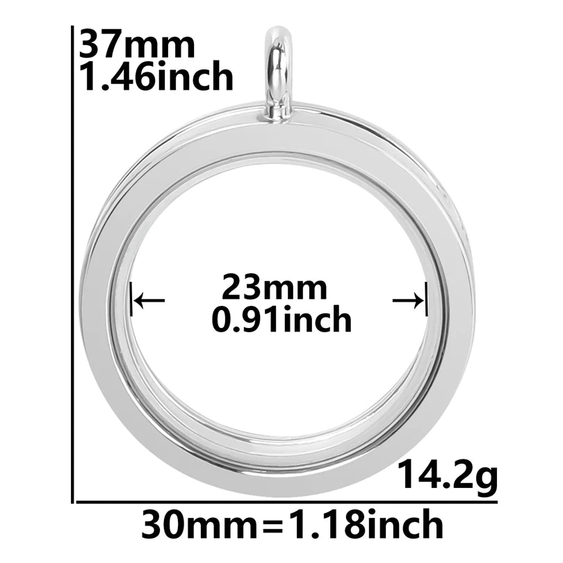 10Pcs/Lot Openable Round Living Reliquary Picture Locket Pendant Glass Floating Cremation Urn Medaillon Colgantes Jewelry Making