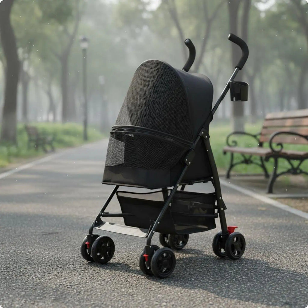 Foldable Carrier Lightweight Pet Dog Buggy Small Dog Stroller Cushion Travel Enclosure for Puppy Outings