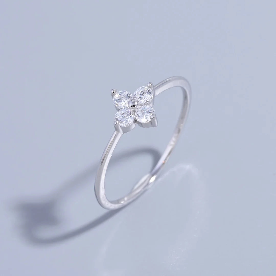 S925 Sterling Silver French Luxury Zircon Ring for Women,Simple Fashionable Jewelry Gifts Accessories Wholesale Dropshipping