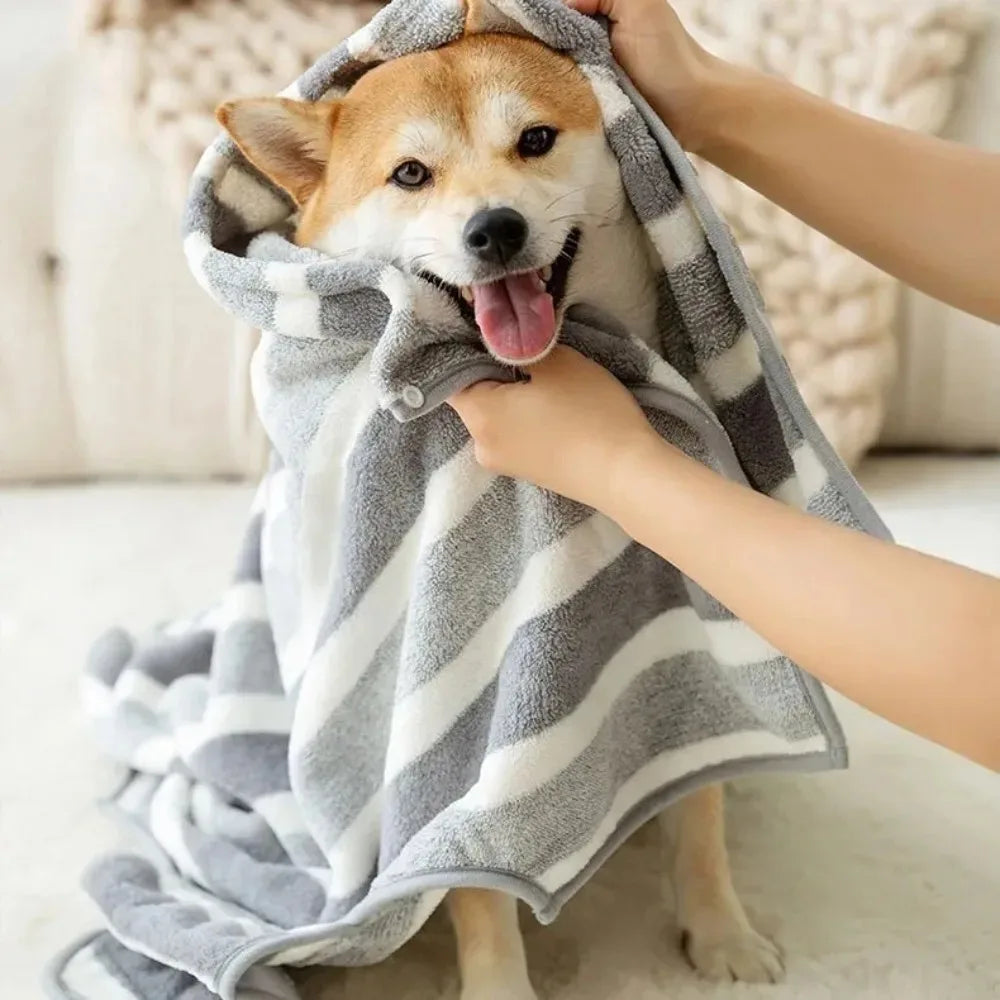 Extra Large Thick Pet Bathrobe Super Absorbent Fast Drying Bath Towel for Medium Large Dogs Cats After Shower Grooming Daily Pet