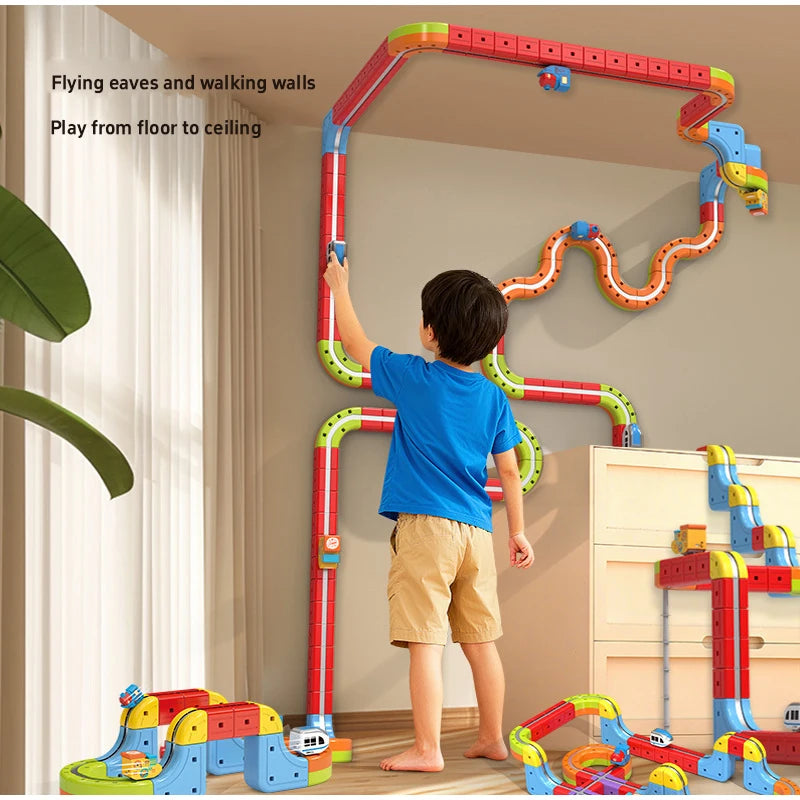 DIY Latest Educational Toys Assembly Magic Track Train Set Children's Toys Non-remote Control Rail Car Gift Box Christmas Gifts