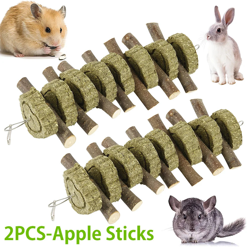 16pcs Small Animal Chew Toys Bundle For Rabbit Bunny Hamster Guinea Chinchillas Tooth Cleaning Molar Grinding Toys Pet Accessori