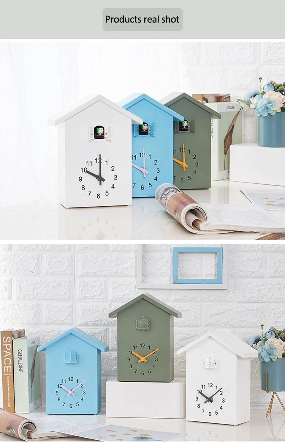 20x25cm Cuckoo Quartz Wall Clock Modern Bird Home Living Room Hanging Watch Horologe Clocks Timer Office Home Decoration Gifts
