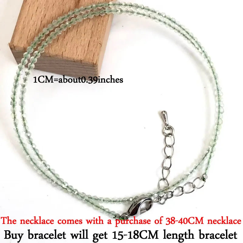 2024 New Boho 2mm Natural Stone Crystal quartz Necklace Bracelet Small Chain Ladies Fashion Accessories Charm Jewelry Accessorie