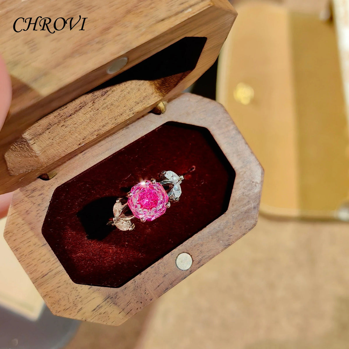 925 Sterling Silver Octagonal Millennium Rose Cut Necklace Pendant Diamond Stud Earrings Colorful Ring for Women Jewelry