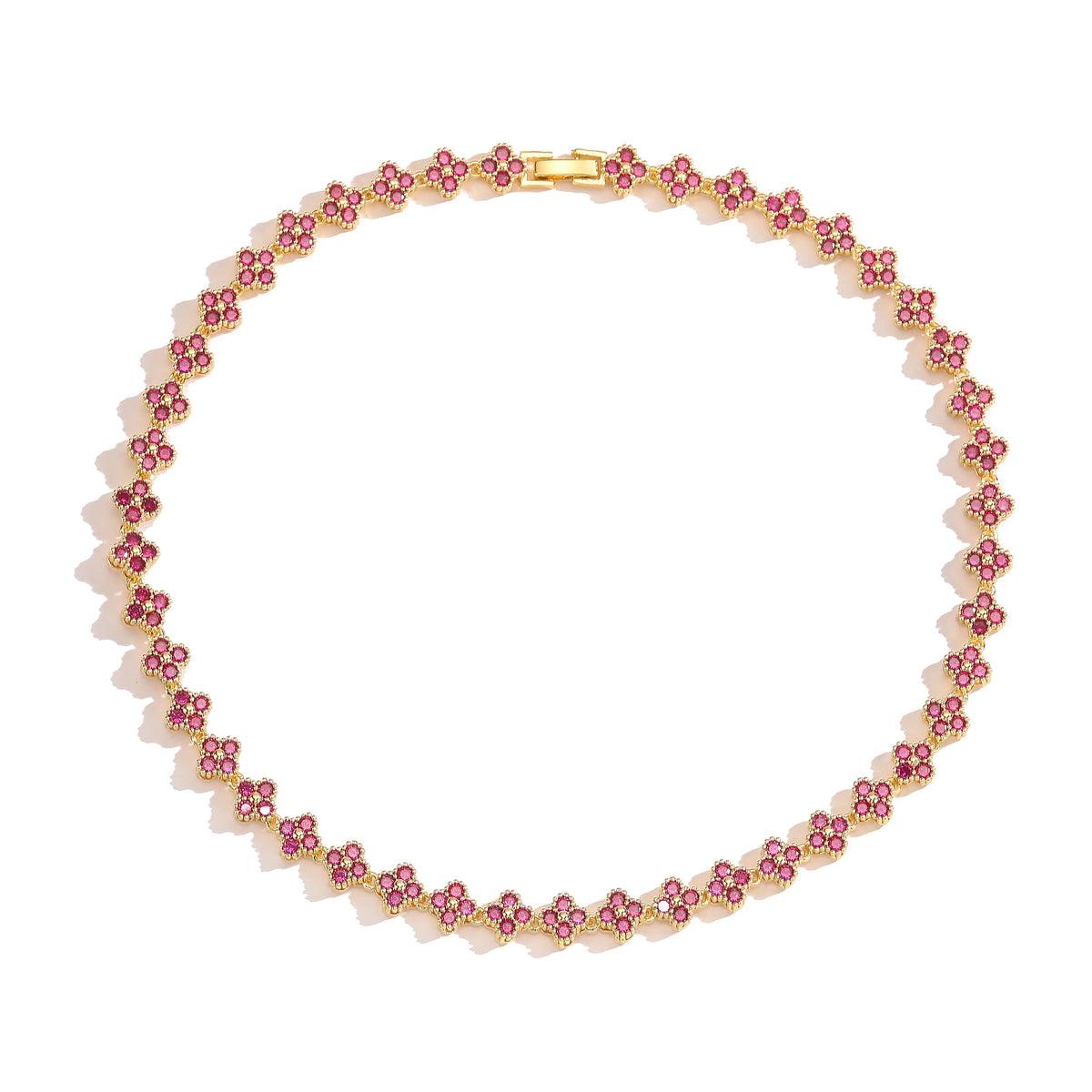 HECHENG,AAAAA Brass 18K gold-plated Flower Necklace Bracelet Jewelry Set ，for Christmas gift for women and best friend