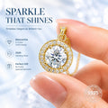 With GRA Certificate 1ct Moissanite Necklace Women's 925 Sterling Silver Plated 18k Gold Pendant Luxury Fine Jewelry