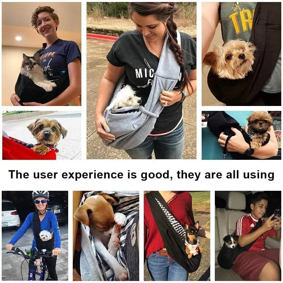 Gray Small Dog Chest Carrier Portable Classic Pocket Shoulder Strap Design for Outings Suitable for 3-10kg Dogs