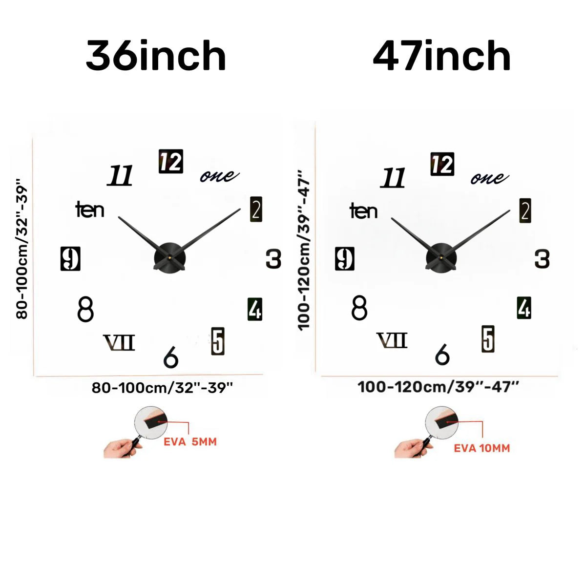 New Modern Design Large Wall Clock 3D DIY Quartz Clocks Fashion Watches Acrylic Mirror Stickers Living Room Home Decor Horloge