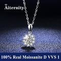 Fashion Luxury Trendy Classic 1ct GRA Moissanite Irregular Sqaure Necklace For Charm Women 925 Silver Party Jewelry Gift