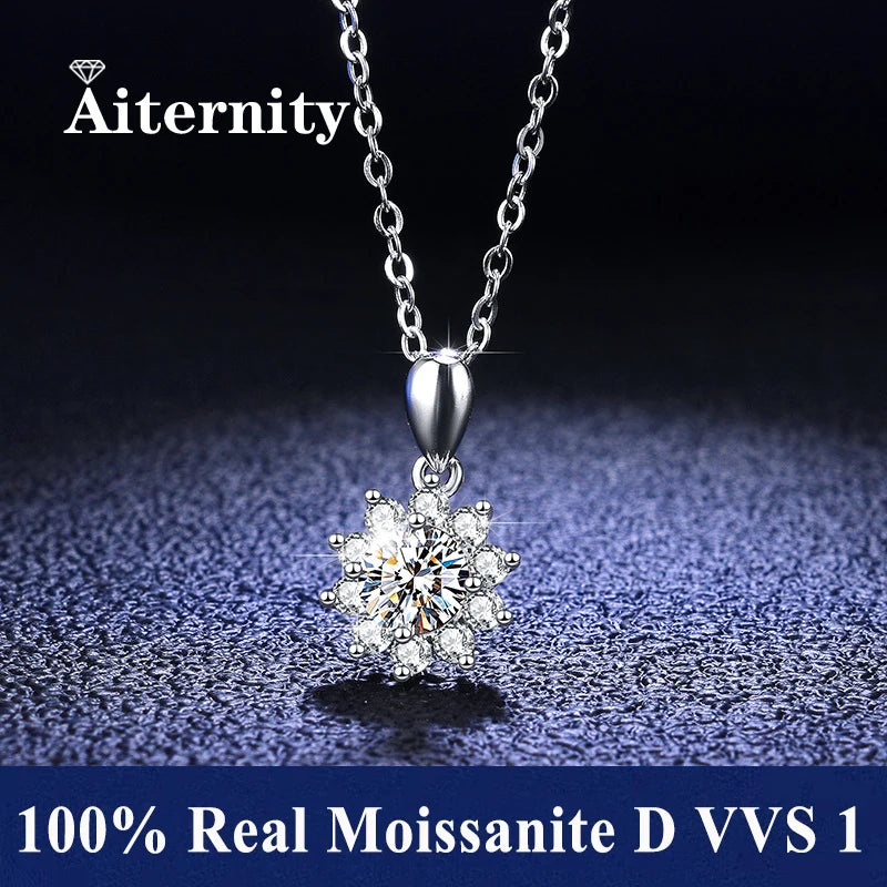 Fashion Luxury Trendy Classic 1ct GRA Moissanite Irregular Sqaure Necklace For Charm Women 925 Silver Party Jewelry Gift