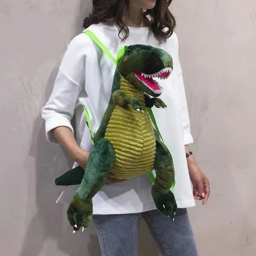 Creative Cartoon Dinosaur Backpack Simulation Dinosaur Large Capacity Plush Dinosaur Doll Adjustable Straps 40cm