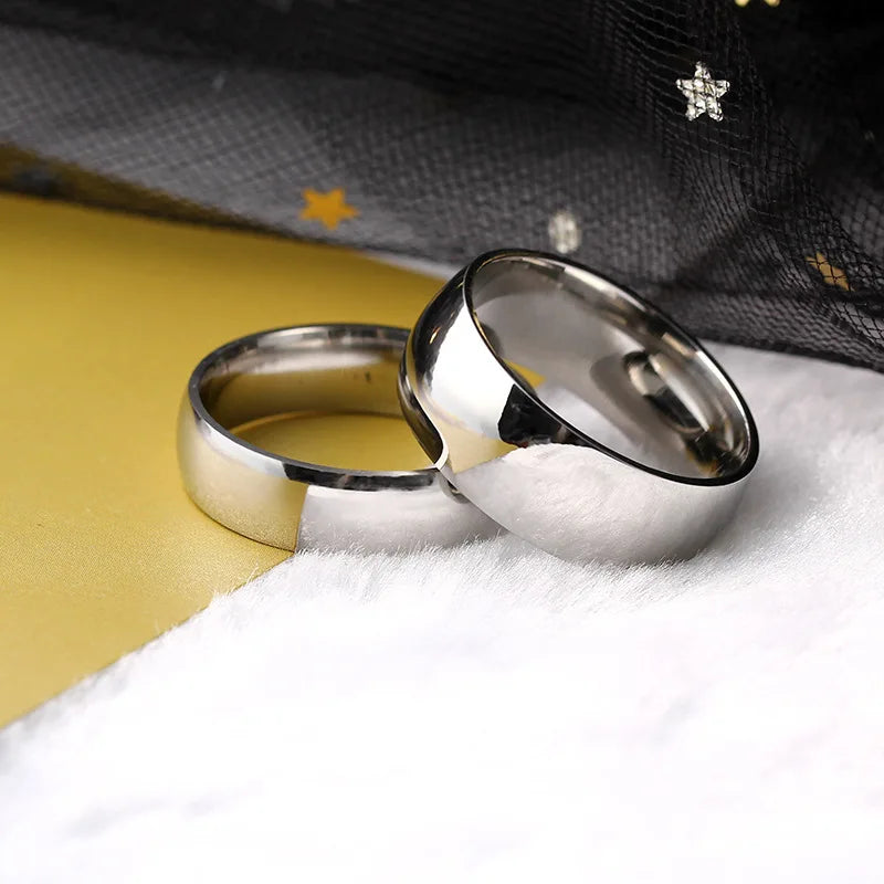 High quality titanium steel plated 18K gold ring couple ring Europe and the United States men and women 2mm4mm6mm8mm simple ring