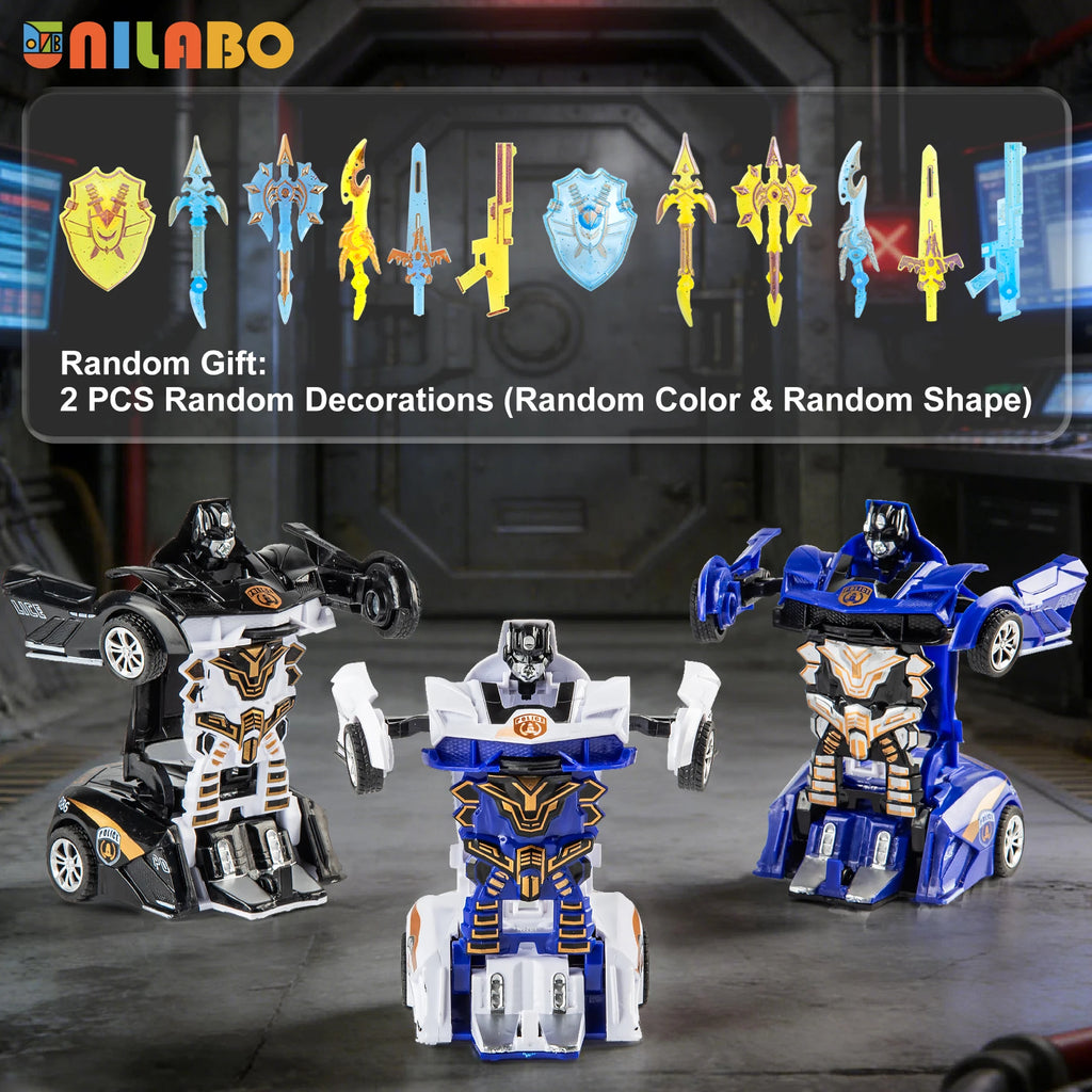 Transformable Robot Sports Car Toys, No Batteries, Educational Kids Gift, Colorful Model Vehicle for Play Learning