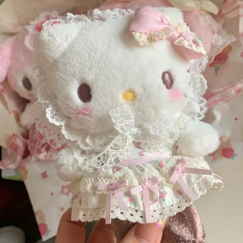 Forest Series Hello Kitty Floral Lace dress My Melody Plush Toy Keychain ballet dance My Sweet Piano KT Stuffed doll pendant