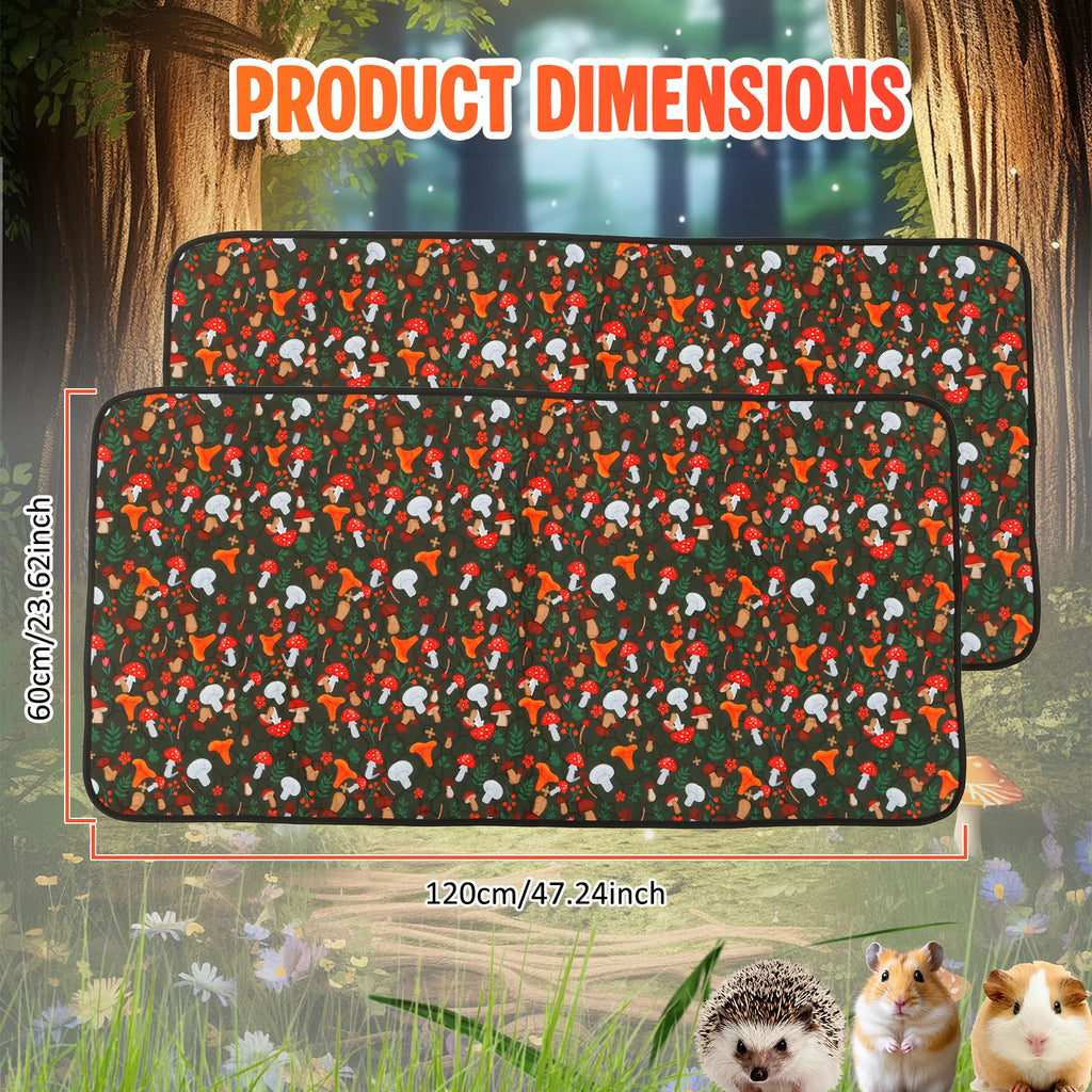 2Pcs Guinea Pig Cage Liner Reusable Washable Rabbit Absorbent Mat Waterproof Hamster Pee Pad for Guinea Pig Rabbit Hedgehog