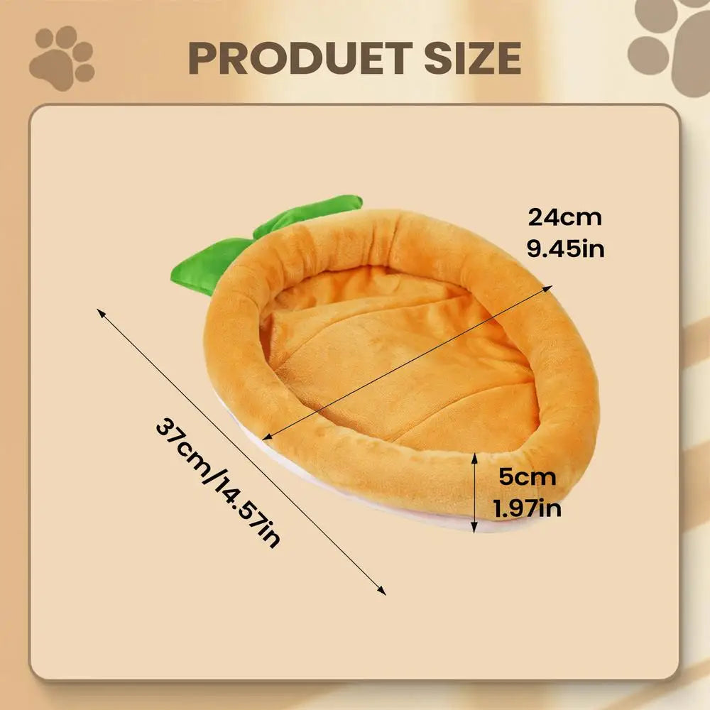 Warm Carrot Shaped Bunny Mat Soft Breathable Cute Sofa Mat for Pet Small Animal Hamster Bunny Puppy Kitty Sleeping Bed Mat