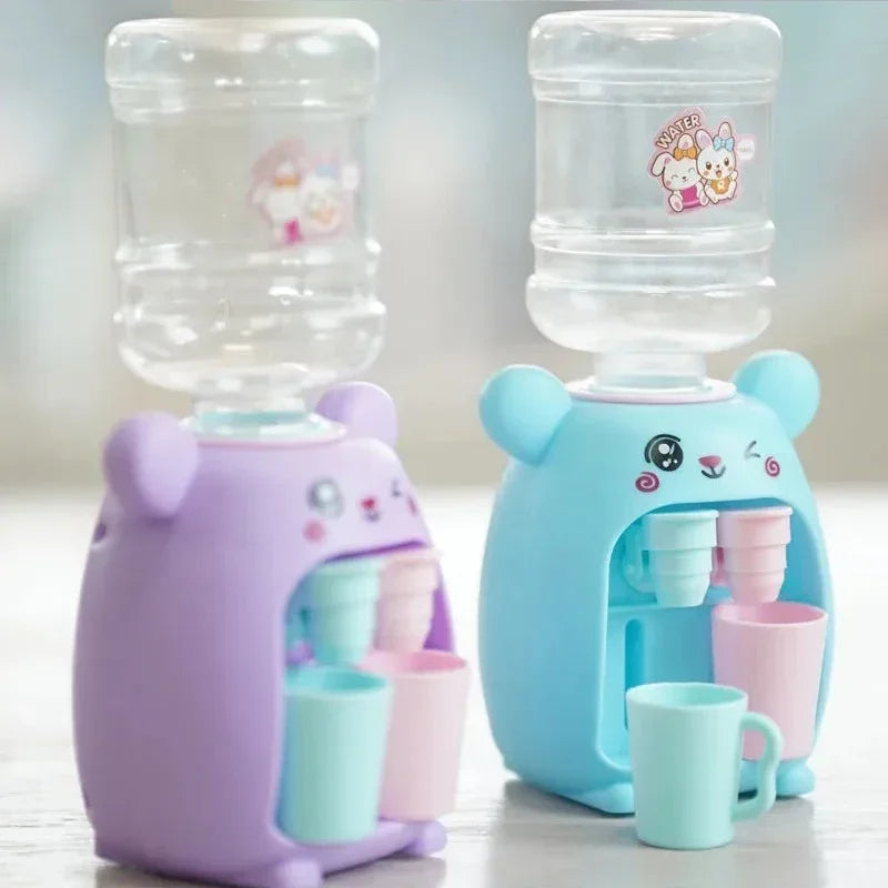 Children Cute Kapibara Water Dispenser Toy with Dual Cup Cartoon Cold/Warm Water Juice Drinking Fountain Simulation Kitchen Toys