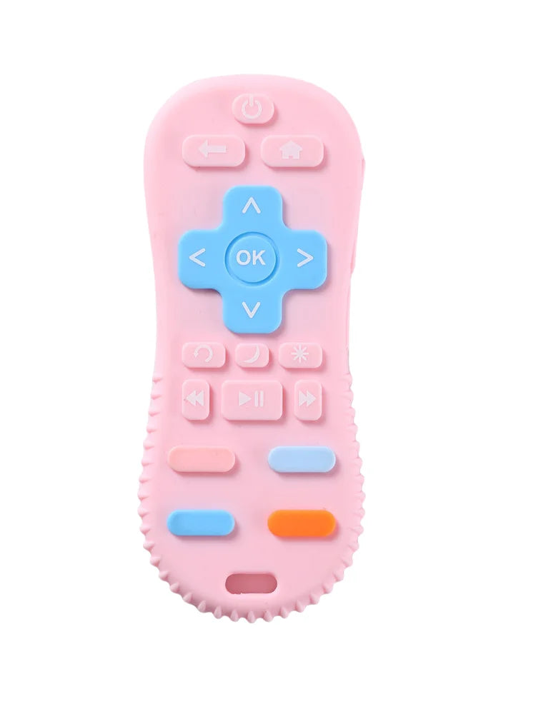 Baby Silicone Remote Control Toys Teether Baby Anti Teething Stick Bite Happy Cartoon Pacifier Bite Toys