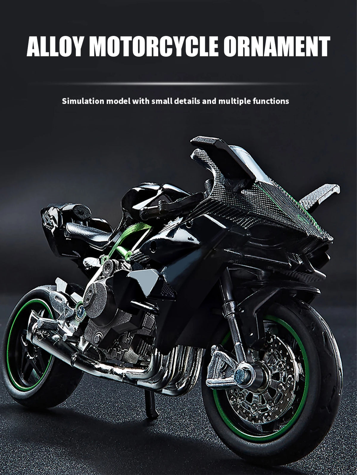 Motorcycle DieCast Model 1:18 Toy Car,  Collectible Model With Ornament Base Rotating Rubber Tires Kids Gifts