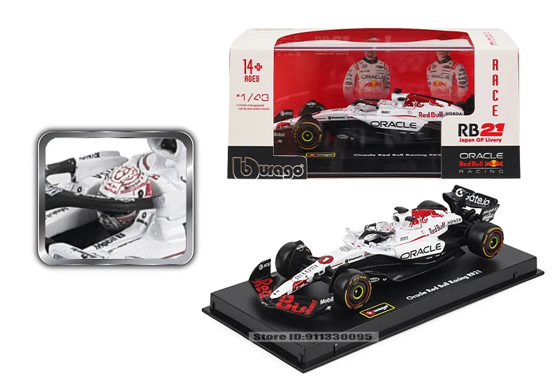 Bburago 1:43 F1 2025 Red Bull Racing RB21 Japan Station #1 Verstappen #22 Yuki Tsunoda Alloy Car Die Cast Model Toy Collectible