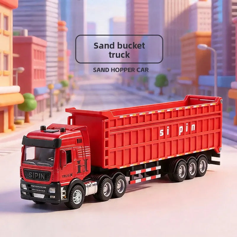1pc Child 1:24 Engineering Vehicle Diecast Toy Car Model Light Detachable Body Toy for Kid Birthday Gift Collection Decoration