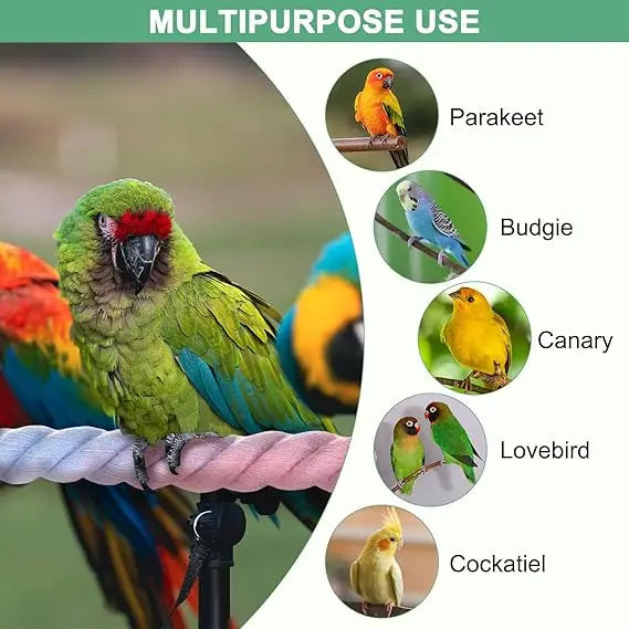 radient Colorful Bird Rope Perch Stand for Bird Cages Bendable Climbing Rope Cage Accessory Toy for Cockatiel Parakeet ﻿ ﻿