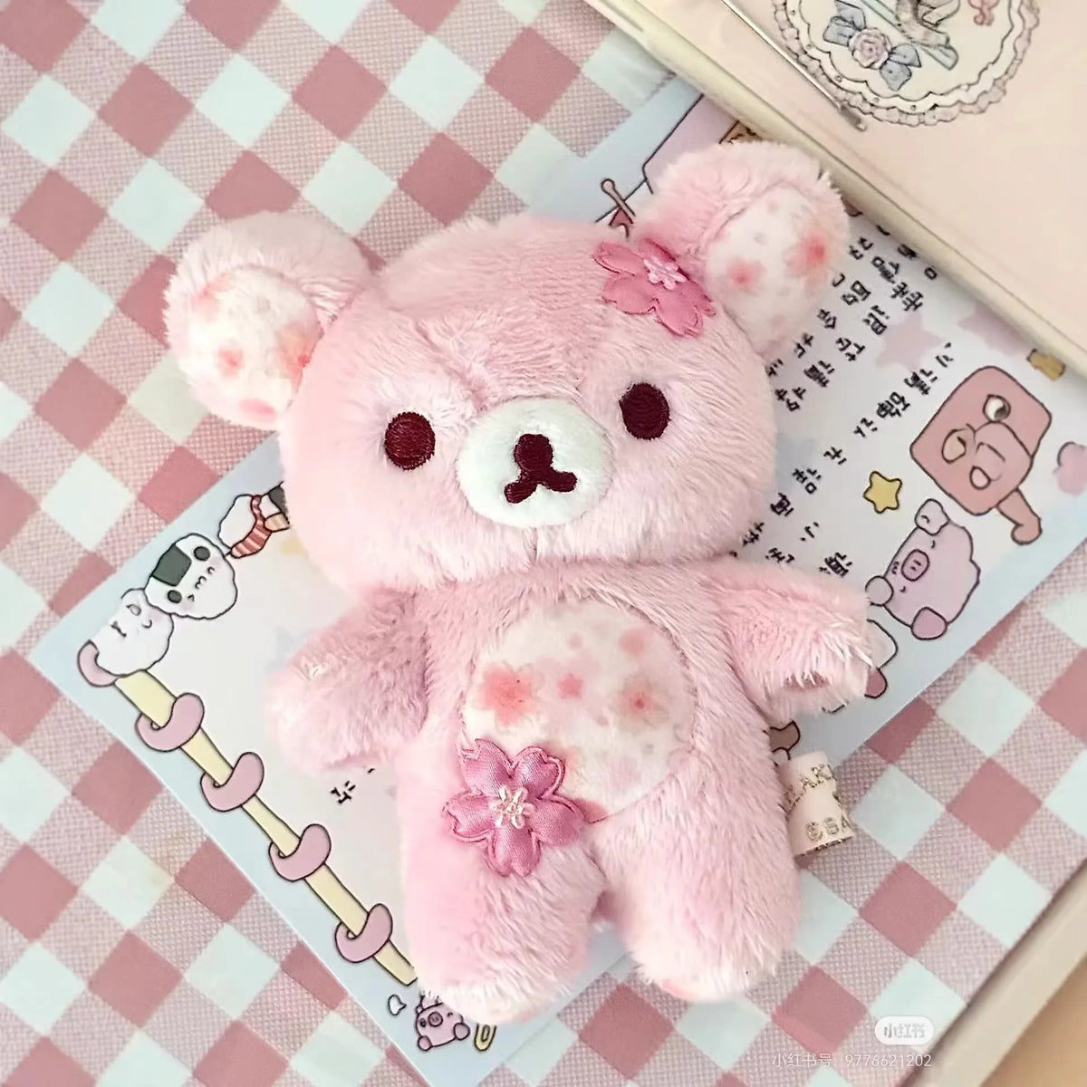 Rilakkuma Pink Cherry Blossom Floral Bear Plush Toy Stuffed Animal Soft Sleeping Hug Pillow Doll Birthday Gift For Women