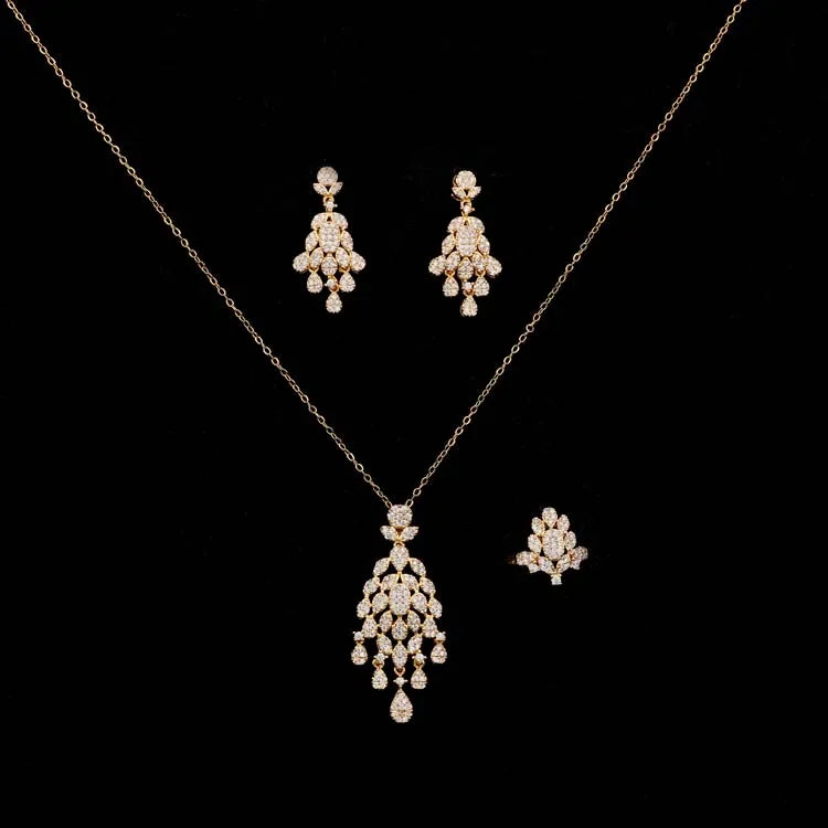 Jewelry Sets HADIYANA Vintage Elegant Wedding Bridal Crystal Jewels Cubic Zirconia CN4211 Accessories For Women