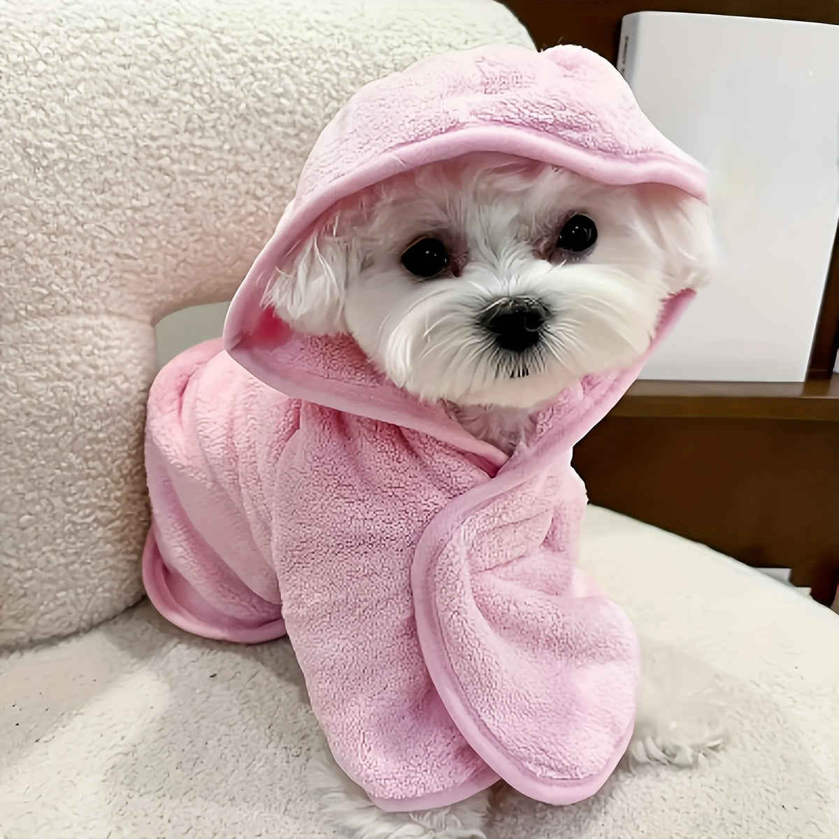 Quick Drying Soft Pet Bath Towel Robe Absorbent Soft Pet Bathrobe Dog Bath Towel for Small Medium Dogs and Cats