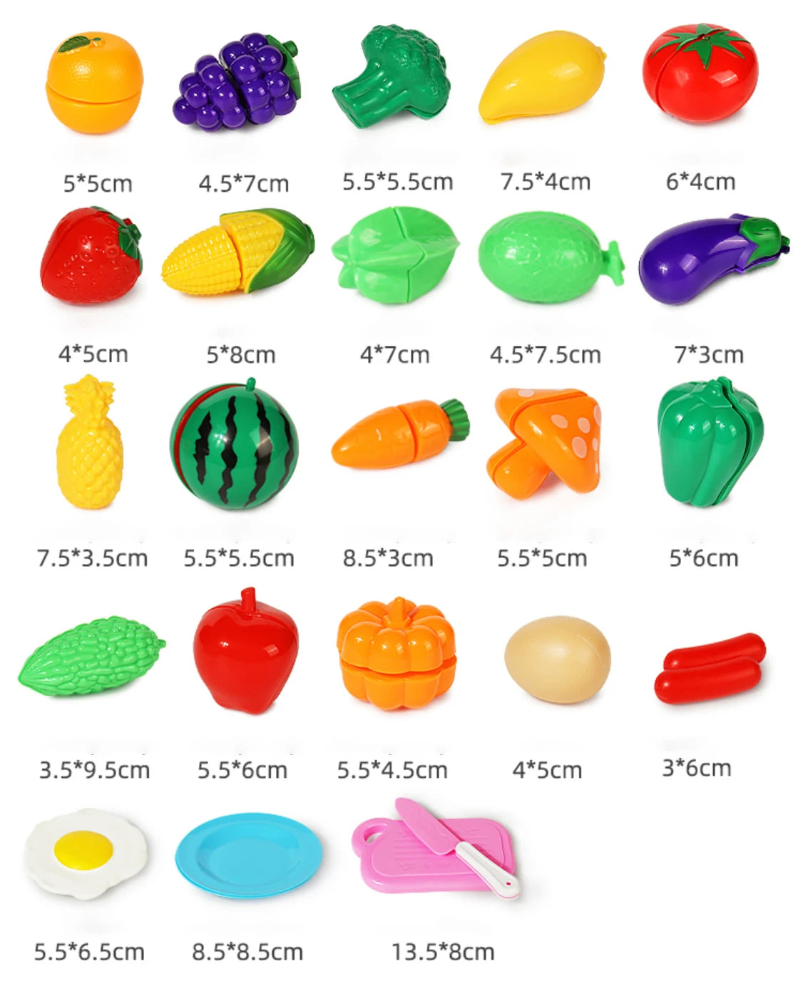 Cutting Play Food Toy for Kids Kitchen Pretend Fruit & Vegetables Accessories Educational Toy Food Kit for Toddler Children Gift