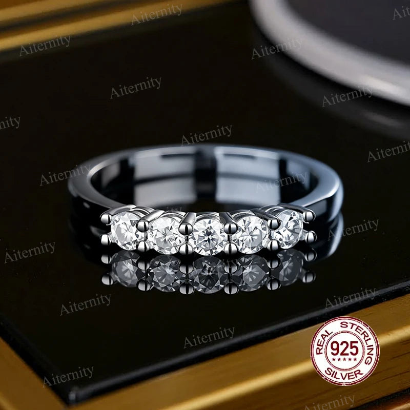 Wholesale Moissanite And Zircon Unisex Rings 100% Real S925 Silver Ring D VVS1 For Men and Women Luxury Brilliant