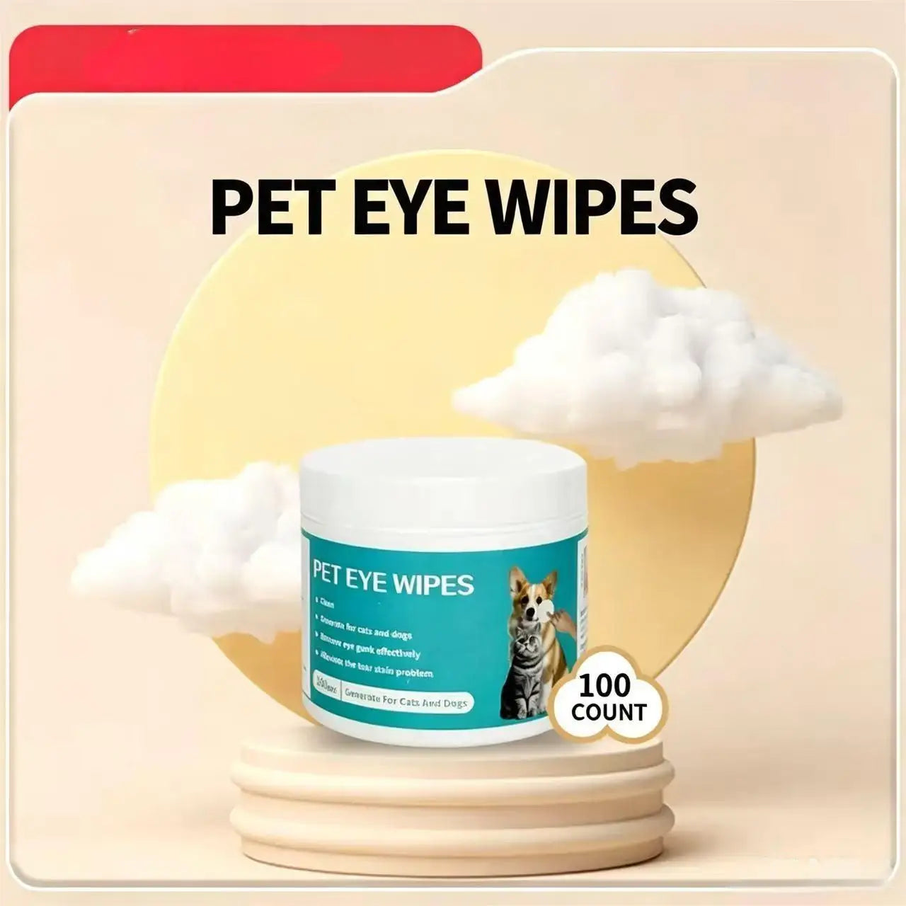 Pet Cleaning Glove Wipes Gift Set, Multi-Functional Disposable Wipes for Cats & Dogs, Tear Stain, Teeth & Body Care, Rinse-Free