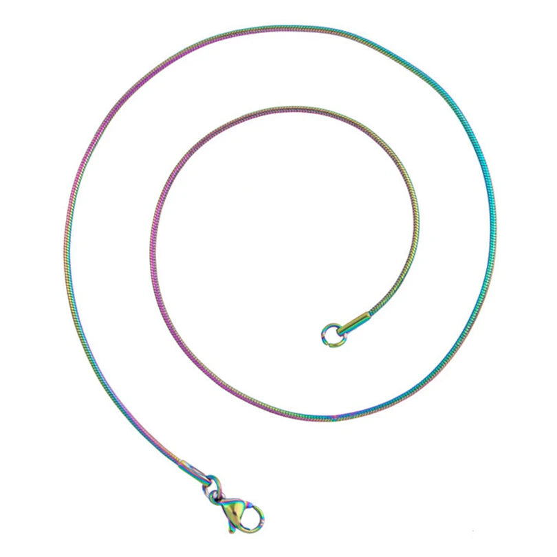 1/5/10pc 1.2mm 45/50/60/70cm Long Stainless Steel Round/Long Plain Snake Chain Necklace For Women Men DIY Fashion Jewelry Choker