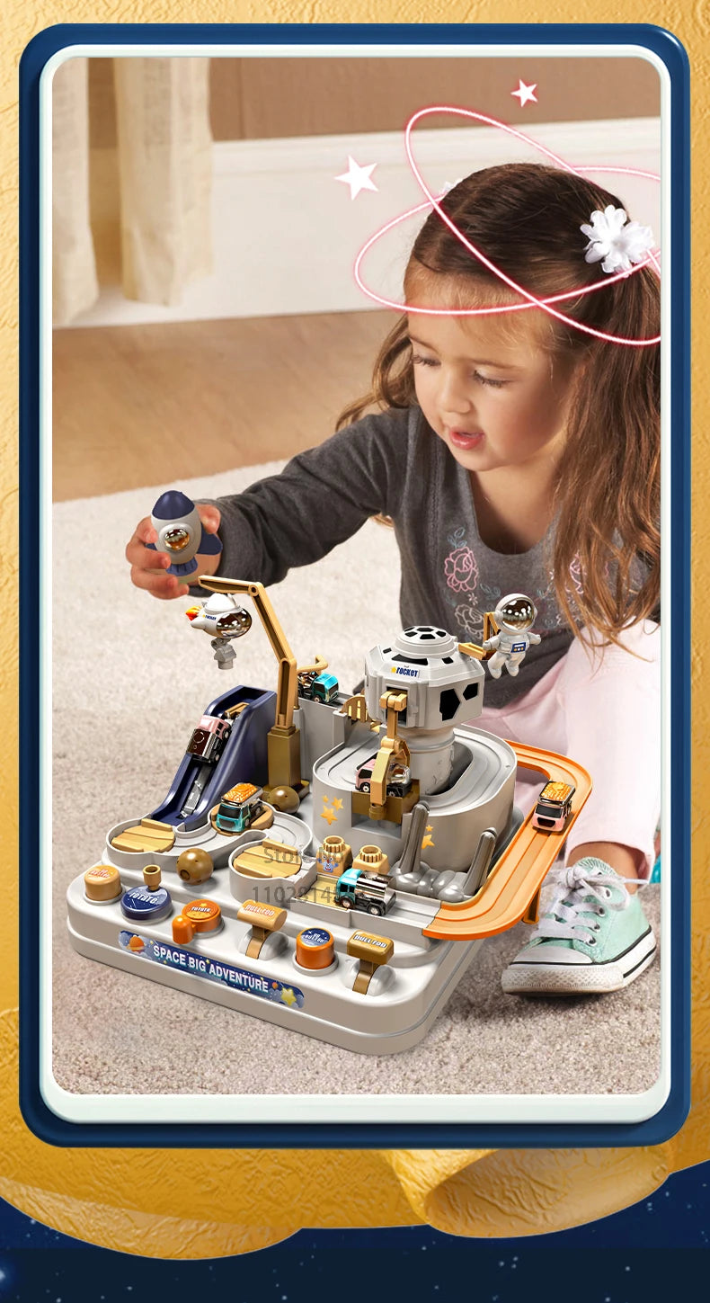 Racing Rail Car Model Space Aerospace Animals Educational Toys Children Train Track Adventure Brain Mechanical Interactive Game
